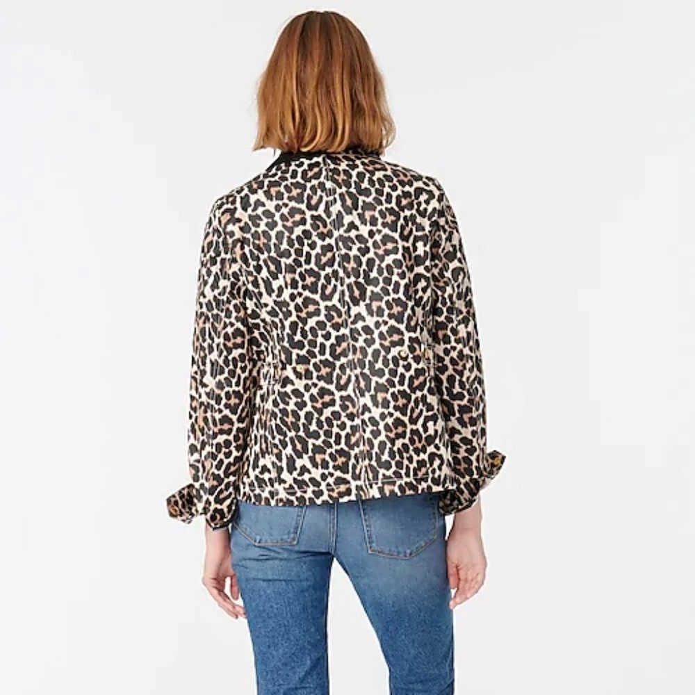 🆕️ J Crew Leopard Print Barn Chore Jacket SMALL NWT - Picture 7 of 9